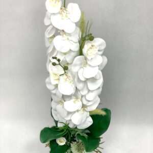 Biały storczyk w ceramicznej donicy wys. 83 cm