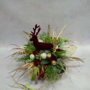Flower box bordowy renifer nr B050
