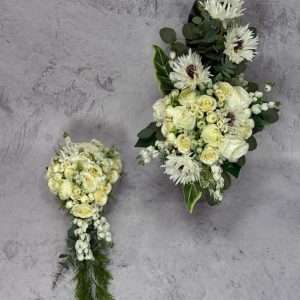 Zestaw nagrobny kremowy serce nr S244