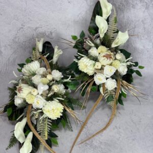 Komplet nagrobny jasna kalia z sercem nr 733