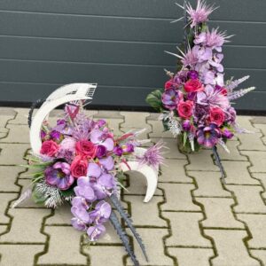 Zestaw nagrobny leżak fioletowy storczyk nr 786