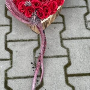 Kompozycja nagrobna serce czerwone róże nr 794