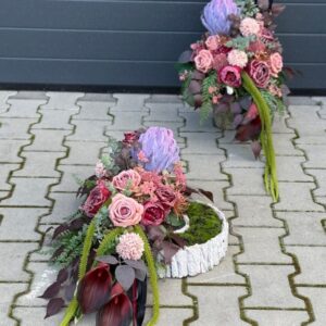 Zestaw nagrobny karczoch w drewnianym pojemniku nr 804