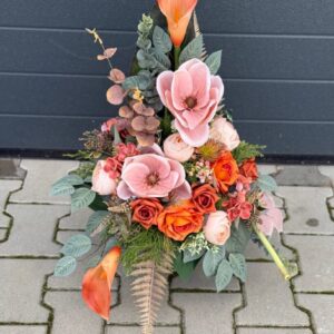 Bukiet nagrobny kalia i magnolia nr 827