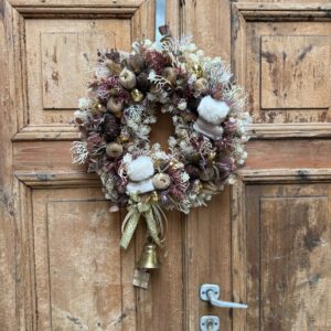 Wianek świąteczny 46 cm złote buciki nr B367