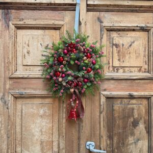 Wianek świąteczny 38 cm czerwony nr B383