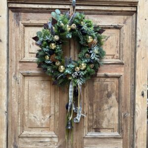 Wianek świąteczny 60 cm złoto czarny nr B404