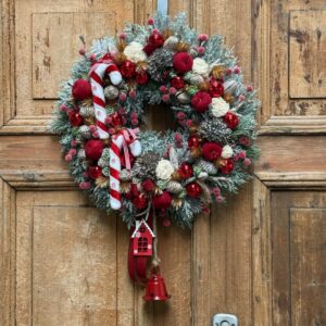 Wianek świąteczny 46 cm czerwony nr B439