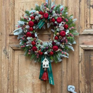 Wianek świąteczny 48 cm czerwony nr B442